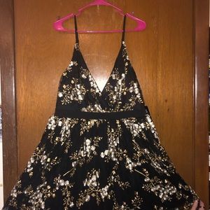 Fit and Flare Floral Embroidered Dress